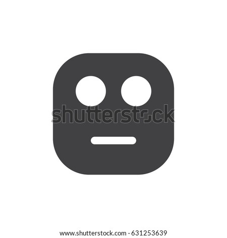Neutral Face emoji. glyph icon, vector emoticon