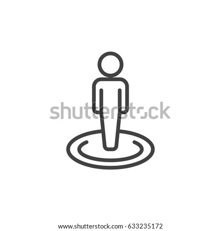 Person in circle, Street view outline icon, line vector sign, linear style pictogram isolated on white. Symbol, logo illustration. Editable stroke. Pixel perfect