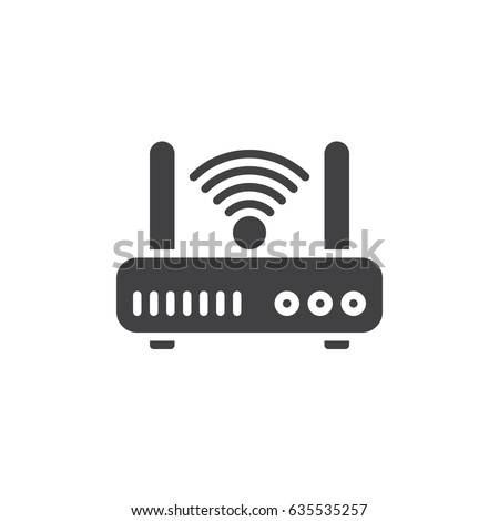 Wifi internet router icon vector, filled flat sign, solid pictogram isolated on white. Symbol, logo illustration. Pixel perfect