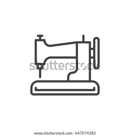 Sewing machine line icon, outline vector sign, linear style pictogram isolated on white. Symbol, logo illustration. Editable stroke. Pixel perfect