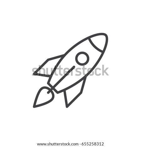 Rocket line icon, outline vector sign, linear style pictogram isolated on white. Startup symbol, logo illustration. Editable stroke. Pixel perfect