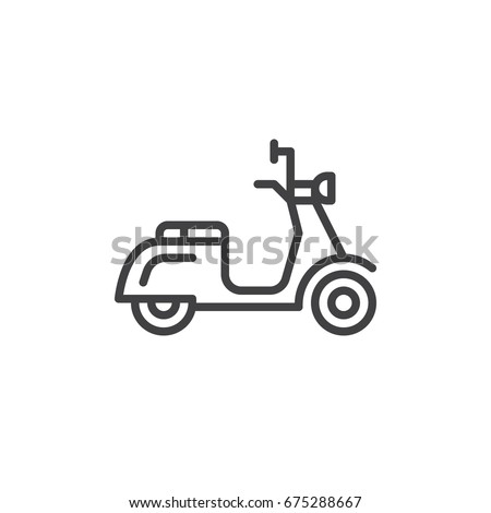 Scooter line icon, outline vector sign, linear style pictogram isolated on white. Delivery symbol, logo illustration. Editable stroke. Pixel perfect graphics