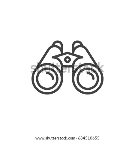 Binoculars line icon, outline vector sign, linear style pictogram isolated on white. Spy symbol, logo illustration. Editable stroke. Pixel perfect vector graphics