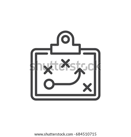 Strategy clipboard line icon, outline vector sign, linear style pictogram isolated on white. Planning symbol, logo illustration. Editable stroke. Pixel perfect vector graphics