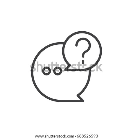 Q and A line icon, outline vector sign, linear style pictogram isolated on white. Questions and answers symbol, logo illustration. Editable stroke. Pixel perfect vector graphics