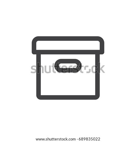 Archive box line simple icon, outline vector sign, linear style pictogram isolated on white. Symbol, logo illustration. Editable stroke. Pixel perfect vector graphics