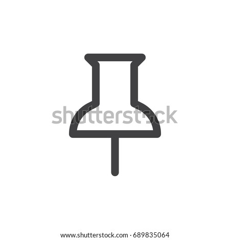 Thumbtack line simple icon, outline vector sign, linear style pictogram isolated on white. Pushpin symbol, logo illustration. Editable stroke. Pixel perfect vector graphics
