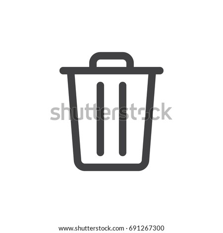 Trash bin line simple icon, outline vector sign, linear style pictogram isolated on white. Delete symbol, logo illustration. Editable stroke. Pixel perfect vector graphics