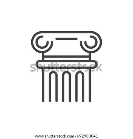 Ancient column line icon, outline vector sign, linear style pictogram isolated on white. History symbol, logo illustration. Editable stroke. Pixel perfect vector graphics