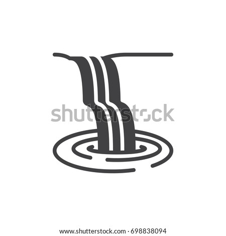 Waterfall icon vector, filled flat sign, solid pictogram isolated on white. Symbol, logo illustration. Pixel perfect vector graphics