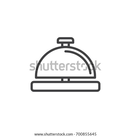 Service bell line icon, outline vector sign, linear style pictogram isolated on white. Symbol, logo illustration. Editable stroke. Pixel perfect vector graphics
