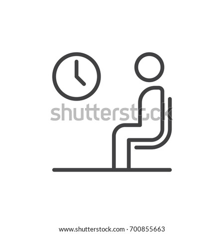Waiting room line icon, outline vector sign, linear style pictogram isolated on white. Symbol, logo illustration. Editable stroke. Pixel perfect vector graphics
