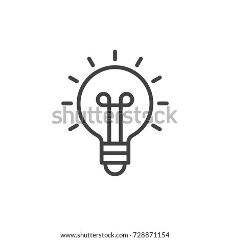 Light bulb line icon, outline vector sign, linear style pictogram isolated on white. Idea symbol, logo illustration. Editable stroke