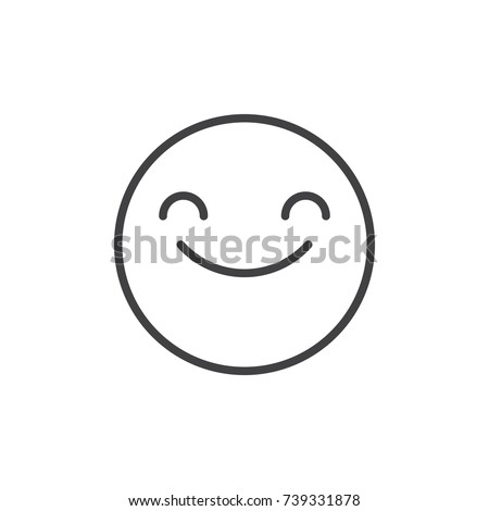 Smiling face with smiling eyes emoticon line icon, outline vector sign, linear style pictogram isolated on white. Emoji smiley symbol, logo illustration. Editable stroke