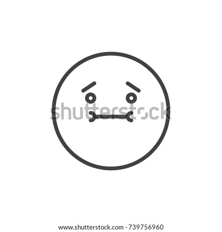 Nauseated face emoticon line icon, outline vector sign, linear style pictogram isolated on white. Emoji smiley symbol, logo illustration. Editable stroke