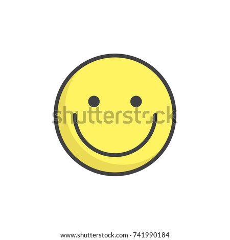 Smiling face emoticon filled outline icon, line vector sign, linear colorful pictogram isolated on white. Emoji smiley symbol, logo illustration. Pixel perfect vector graphics
