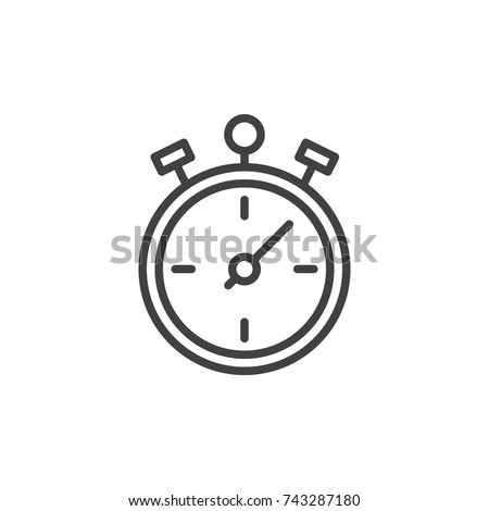 Stopwatch line icon, outline vector sign, linear style pictogram isolated on white. Chronometer symbol, logo illustration. Editable stroke