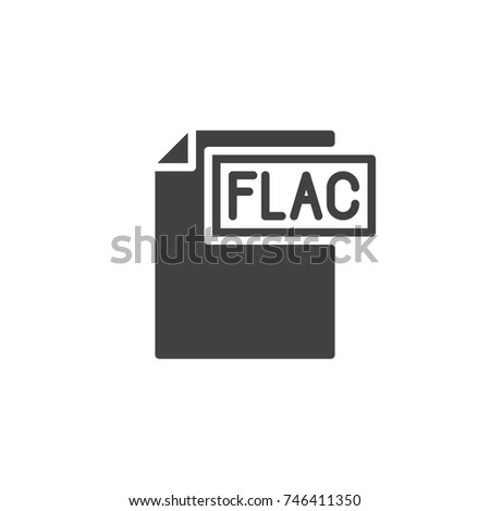 Flac format document icon vector, filled flat sign, solid pictogram isolated on white. File formats symbol, logo illustration.