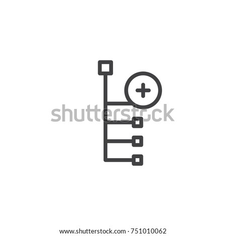 Add subnode line icon, outline vector sign, linear style pictogram isolated on white. Symbol, logo illustration. Editable stroke