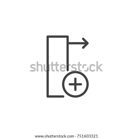 Insert column right line icon, outline vector sign, linear style pictogram isolated on white. Symbol, logo illustration. Editable stroke