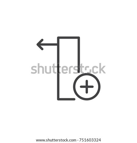 Insert column left line icon, outline vector sign, linear style pictogram isolated on white. Symbol, logo illustration. Editable stroke