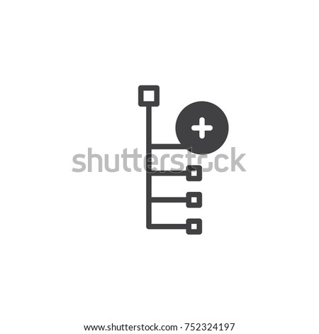 Add subnode icon vector, filled flat sign, solid pictogram isolated on white. Symbol, logo illustration.