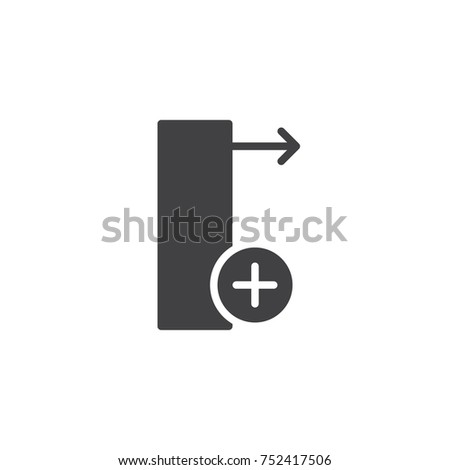 Insert column right icon vector, filled flat sign, solid pictogram isolated on white. Symbol, logo illustration.