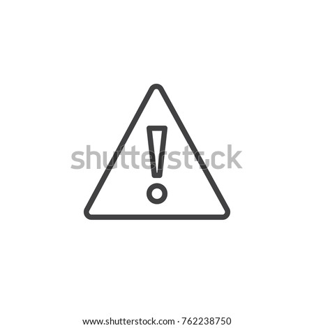 Warning attention line icon, outline vector sign, linear style pictogram isolated on white. Exclamation mark triangle symbol, logo illustration. Editable stroke