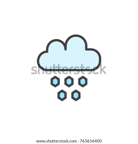 Cloud hail filled outline icon, line vector sign, linear colorful pictogram isolated on white. Hailstone symbol, logo illustration. Pixel perfect vector graphics