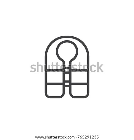 Life jacket line icon, outline vector sign, linear style pictogram isolated on white. Guard vest symbol, logo illustration. Editable stroke