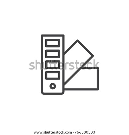 Pantone line icon, outline vector sign, linear style pictogram isolated on white. Color palette guide symbol, logo illustration. Editable stroke