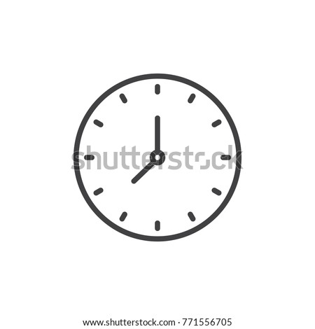 Circular wall clock line icon, outline vector sign, linear style pictogram isolated on white. Office watch symbol, logo illustration. Editable stroke