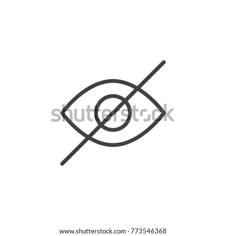 Hidden user interface line icon, outline vector sign, linear style pictogram isolated on white. Visibility off symbol, logo illustration. Editable stroke
