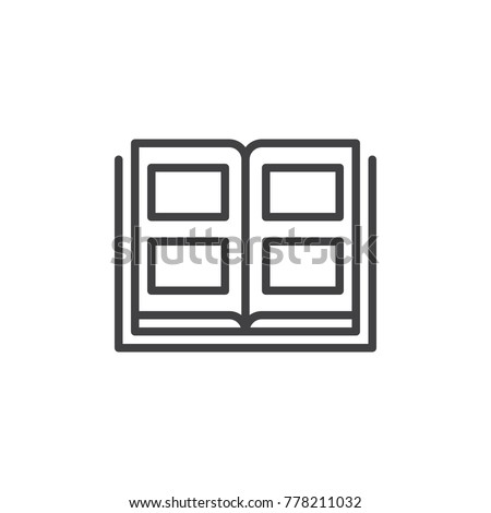 Photo album line icon, outline vector sign, linear style pictogram isolated on white. Photo Book Symbol, logo illustration. Editable stroke