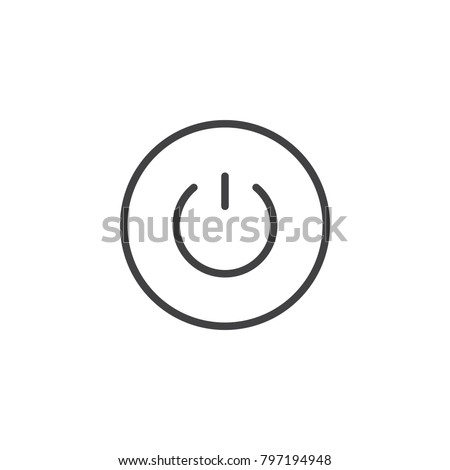 Power button line icon, outline vector sign, linear style pictogram isolated on white. Shutdown symbol, logo illustration. Editable stroke