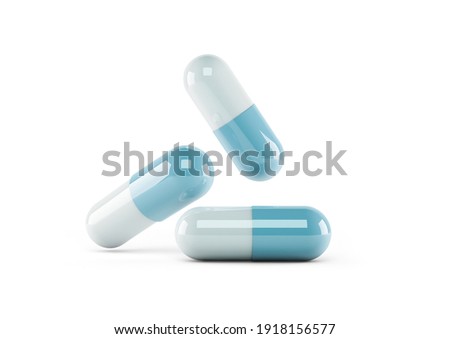 Medicine capsules isolated from the white background. 3d rendering Imagine de stoc © 