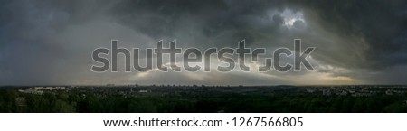 Similar – Foto Bild Der Himmel über Berlin im Abendlicht mit schönen Wolken und Fernsehtürmchen