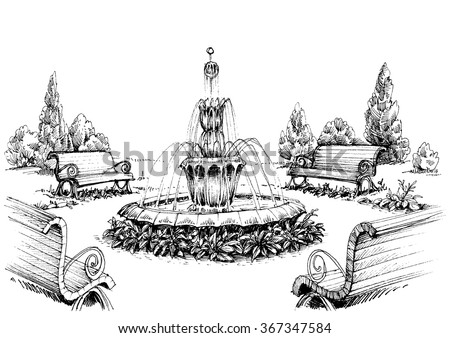 Water fountain in the park