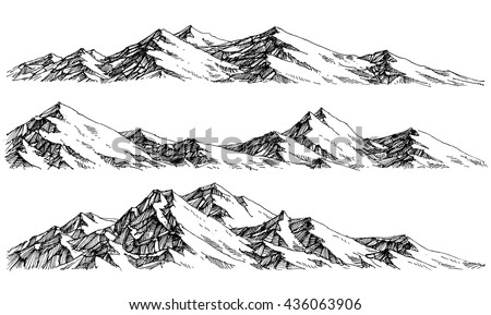 Mountains ranges. Vector panorama