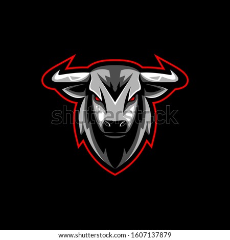 Bull esport gaming mascot logo vector
