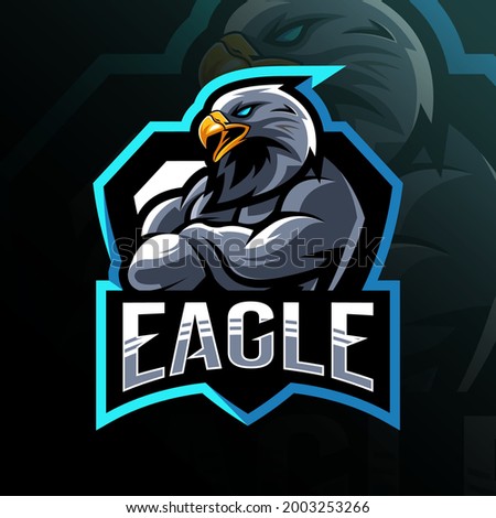 Eagle mascot logo esport design templates