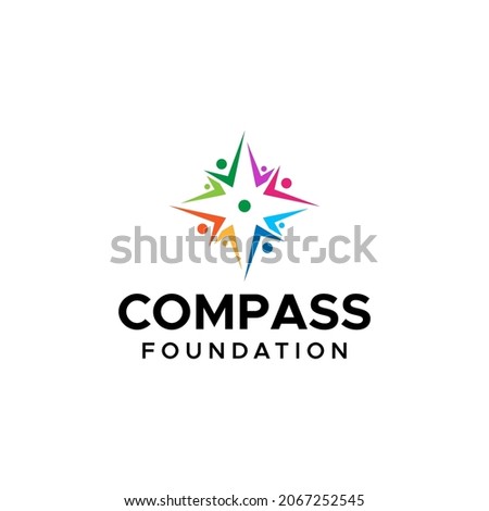 A modern and clean logo about a foundation and a compass.
EPS 10, Vector.