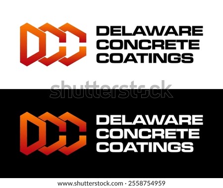 Letters DCC industrial monogram concrete company logo design.