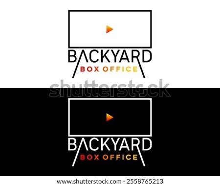 Wordmark logo design, video cinema screen, film logo design.