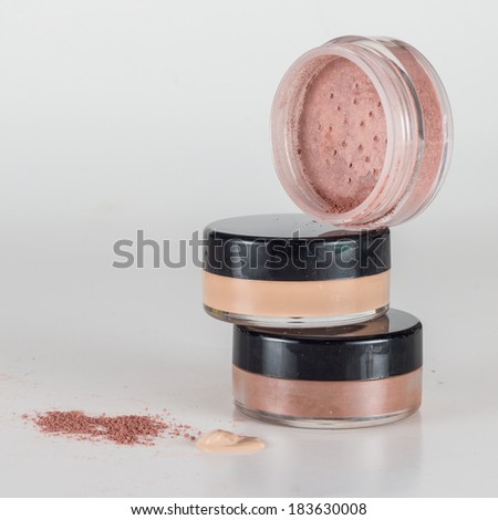 Cosmetics - powder foundation makeup containers