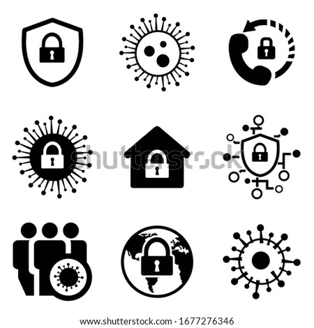 lockdown coronavirus icon vector, lockdown coronavirus symbol, coronavirus icons set, covid-19, in white background