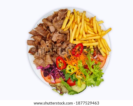 Salad Doner Plate - Döner Teller mit Salat - piatto con kebap Imagine de stoc © 