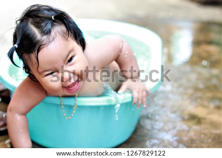 Portrait Of A Beautiful Young Girl With Wet Hair Adorable