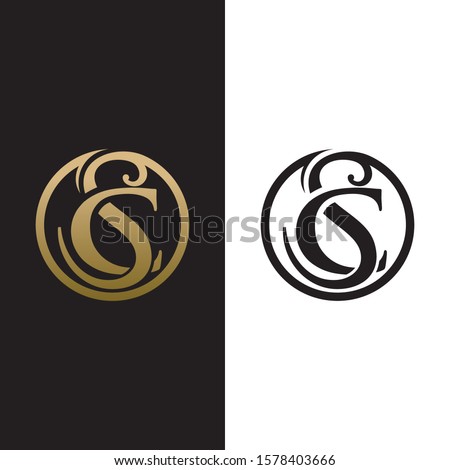 SC initial luxury logo design vector