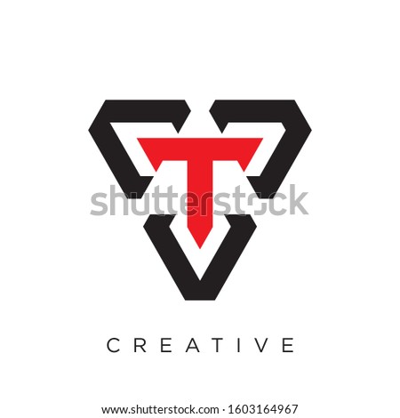 T logo design.initial triangle icon